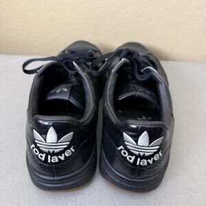 Adidas Rod Laver Lux Black Leather Gum Sole Sneakers Men’s US 12 D74107